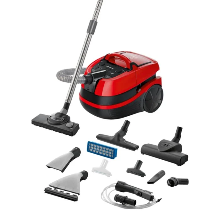 Перяща прахосмукачка Bosch BWD421PET, 2100 W, червена