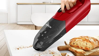 Прахосмукачка Bosch BBHF214R, серия 2, вертикална, акумулаторна, червена