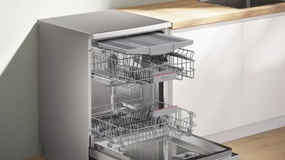 Съдомиялна машина Bosch SMS4EMI06E, свободностояща, серия 4, със защита от отпечатъци, за 14 комплекта, 60 cm