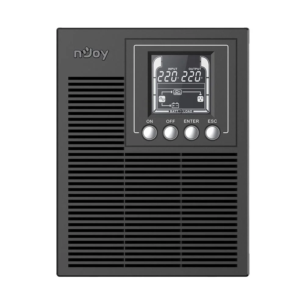 Непрекъсваемо токозахранващо устройство UPS nJoy Echo Pro 1000, On-line, 1000VA, 800W, 4 часа, LCD, 2 батерии