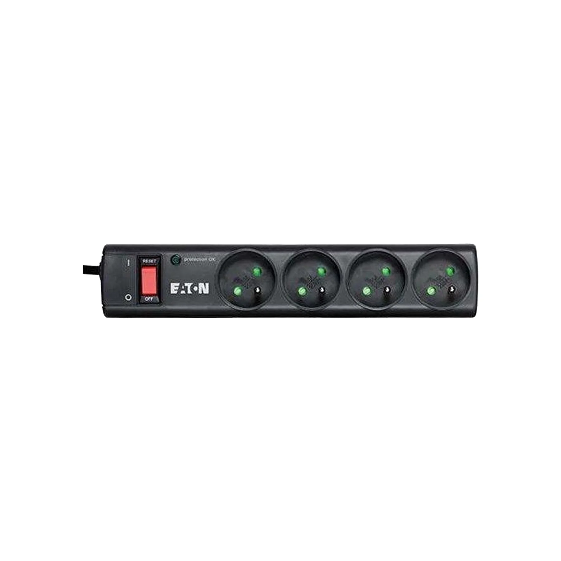 Разклонител Eaton Protection Strip, с 4 гнезда, максимален ток 10 A, 2500 W, черен