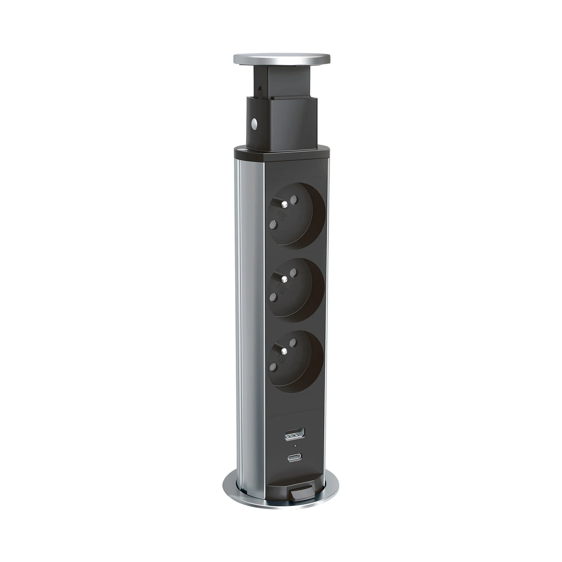 Мебелна колона Legrand Incara Tower 60, 3х2P+E, с USB, черна