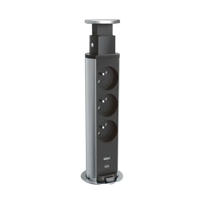 Мебелна колона Legrand Incara Tower 60, 3х2P+E, с USB, черна