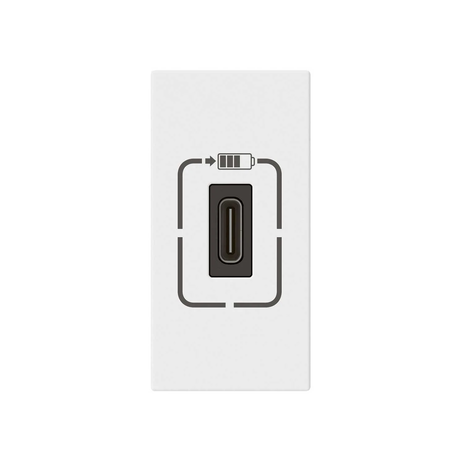 Розетка Legrand Mosaic, USB Type-C, с 1 модул, бяла