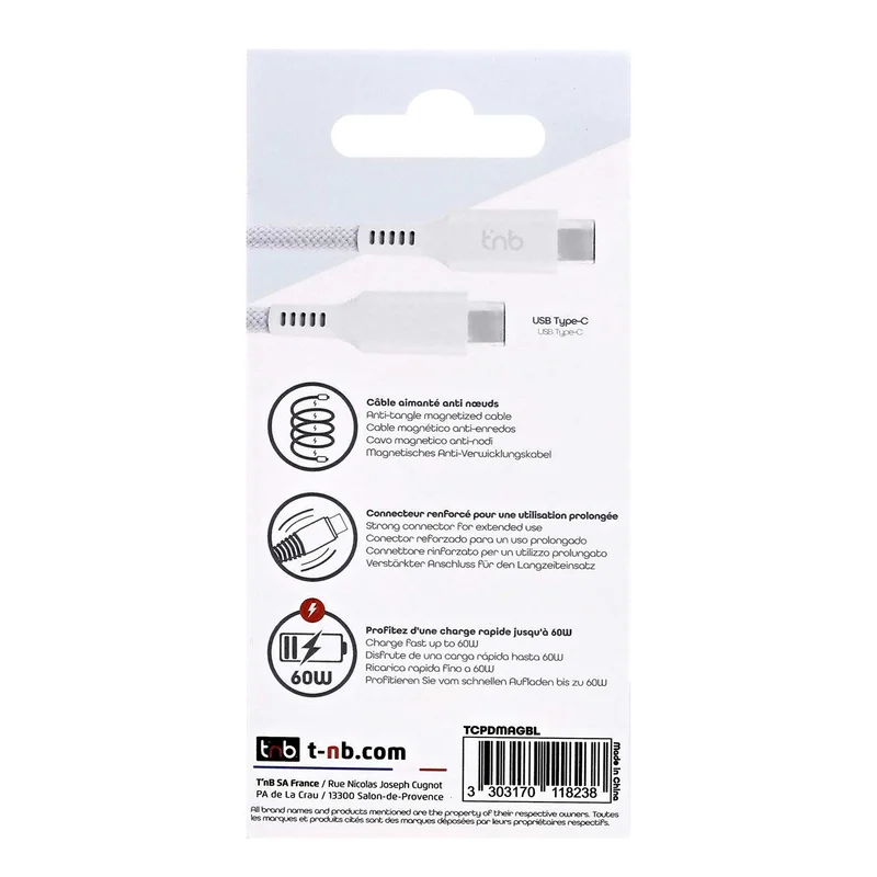 Кабел TNB, USB Type-C към USB Type-C, 1.5 m, син