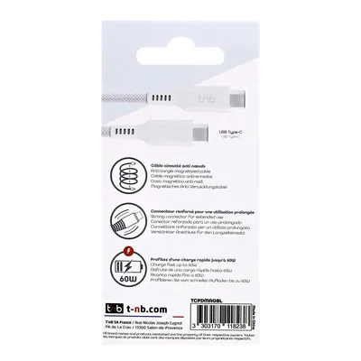 Кабел TNB, USB Type-C към USB Type-C, 1.5 m, син