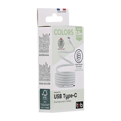 Кабел TNB, USB Type-C към USB Type-C, 1.5 m, зелен