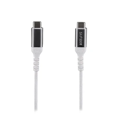 Кабел TNB, USB Type-C към USB Type-C, 2 m, 100 W, бял