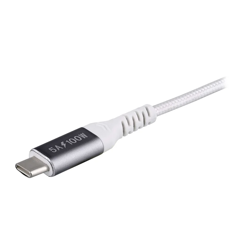 Кабел TNB, USB Type-C към USB Type-C, 2 m, 100 W, бял