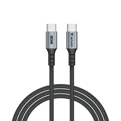 Кабел Verbatim Sync & Charge, USB Type-C към USB Type-C, 60 W, 120 cm, USB Type-A