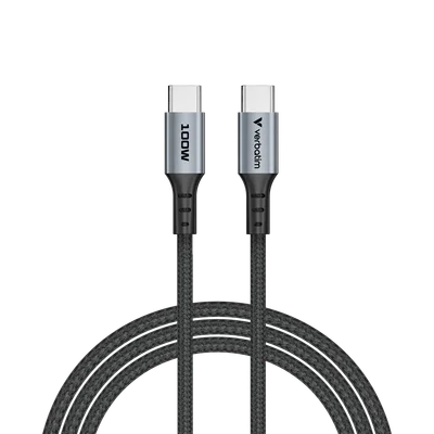 Кабел Verbatim Sync & Charge, USB Type-C към USB Type-C, 100 W, 120 cm, USB Type-A