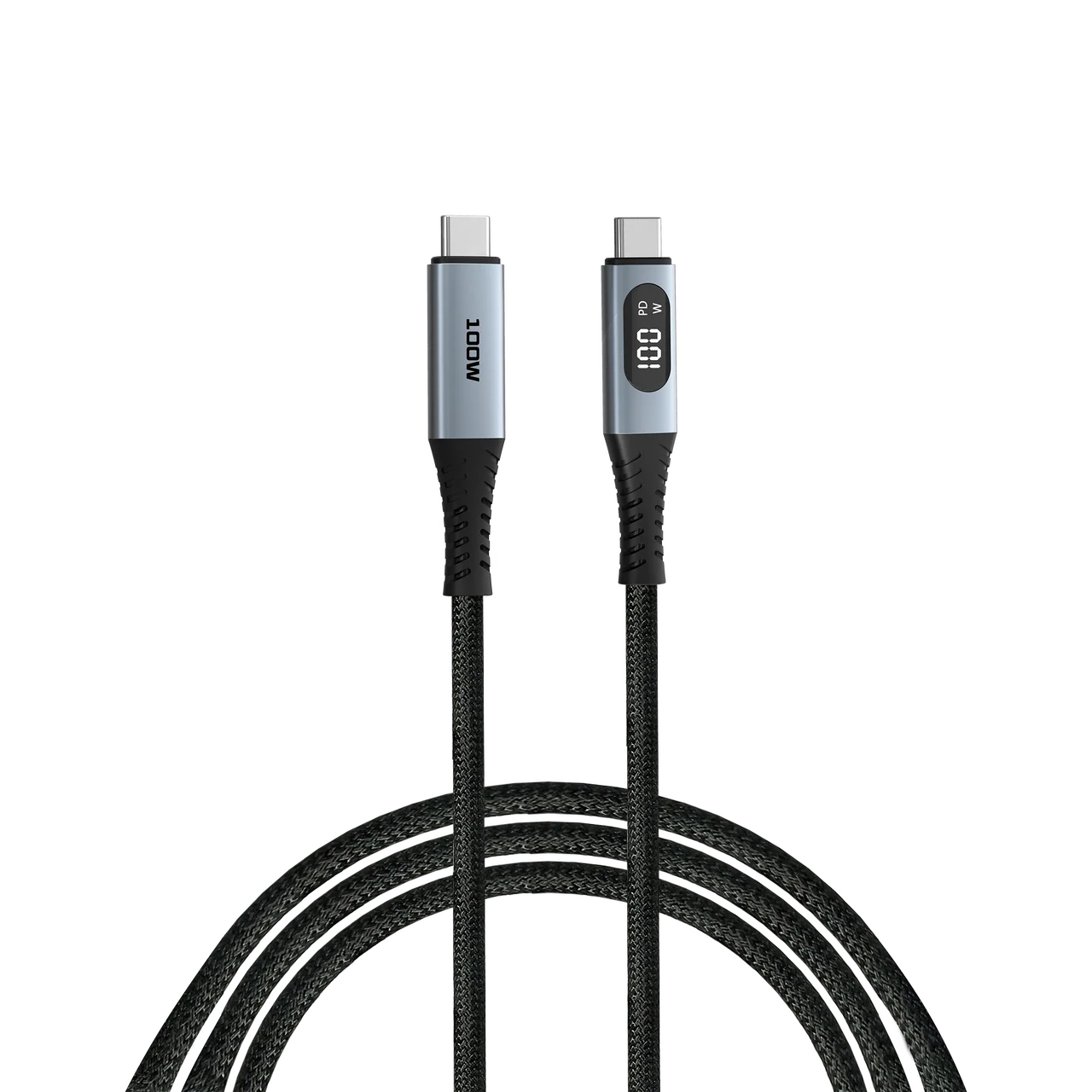 Кабел Verbatim Sync & Charge, USB Type-C към USB Type-C, с дисплей, 100 W, 120 cm