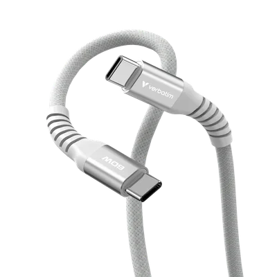 Кабел Verbatim Sync & Charge, магнитен, USB Type-C към USB Type-C, 60 W, 120 cm, сив