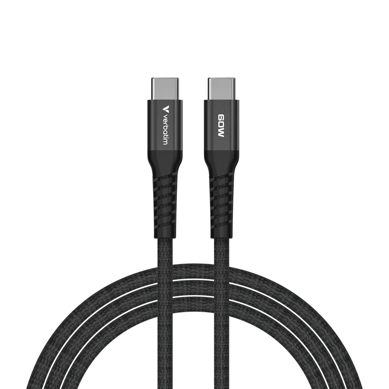 Кабел Verbatim Sync & Charge, магнитен, USB Type-C към USB Type-C, 60 W, 120 cm, черен