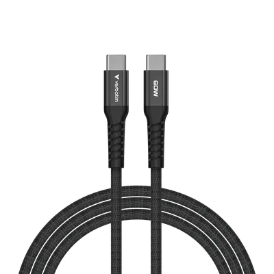 Кабел Verbatim Sync & Charge, магнитен, USB Type-C към USB Type-C, 60 W, 120 cm, черен