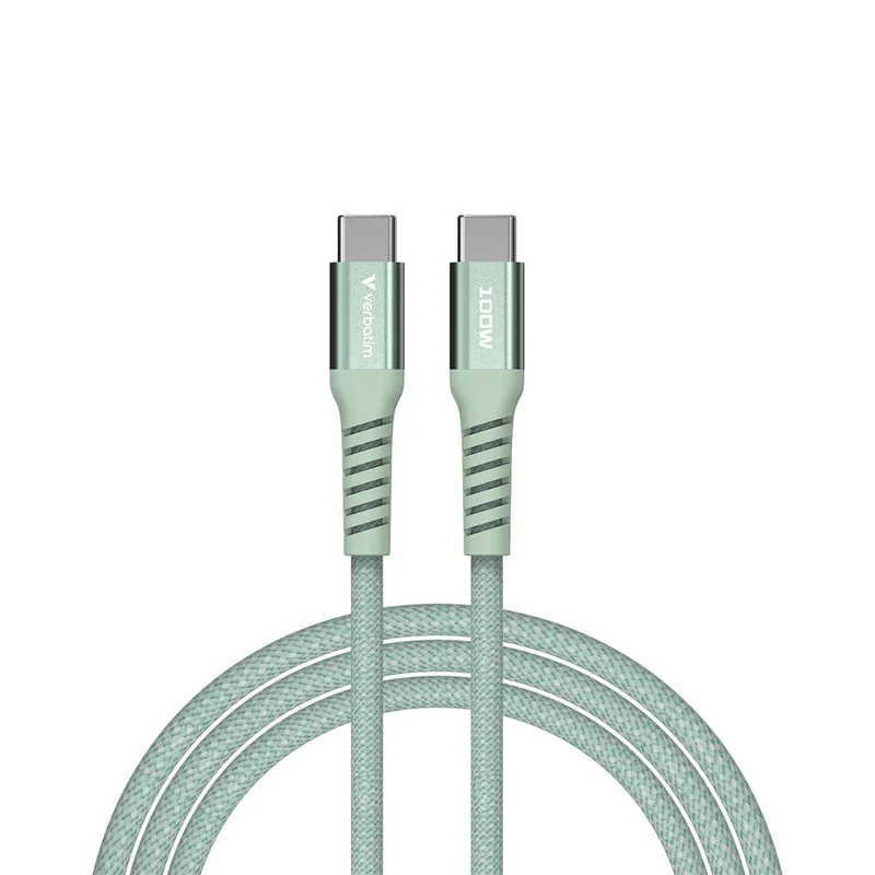 Кабел Verbatim Sync&Charge, магнитен, USB Type-C, 100 W, 120 cm, зелен