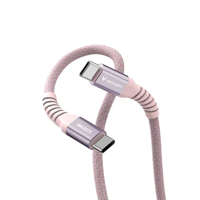 Кабел Verbatim Sync&Charge, магнитен, USB Type-C, 100 W, 120 cm, розов