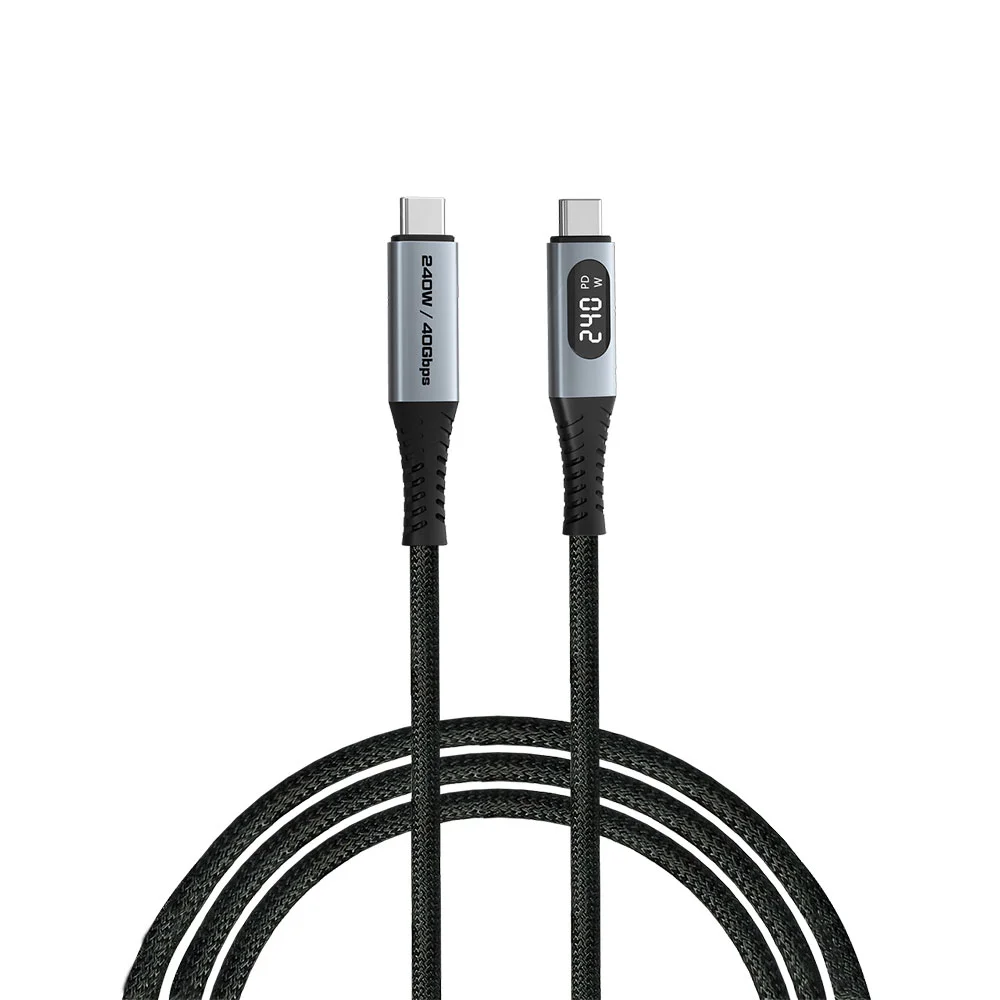 Кабел Verbatim Sync&Charge, магнитен, с дисплей, USB Type-C към USB Type-C, 240 W, 120 cm