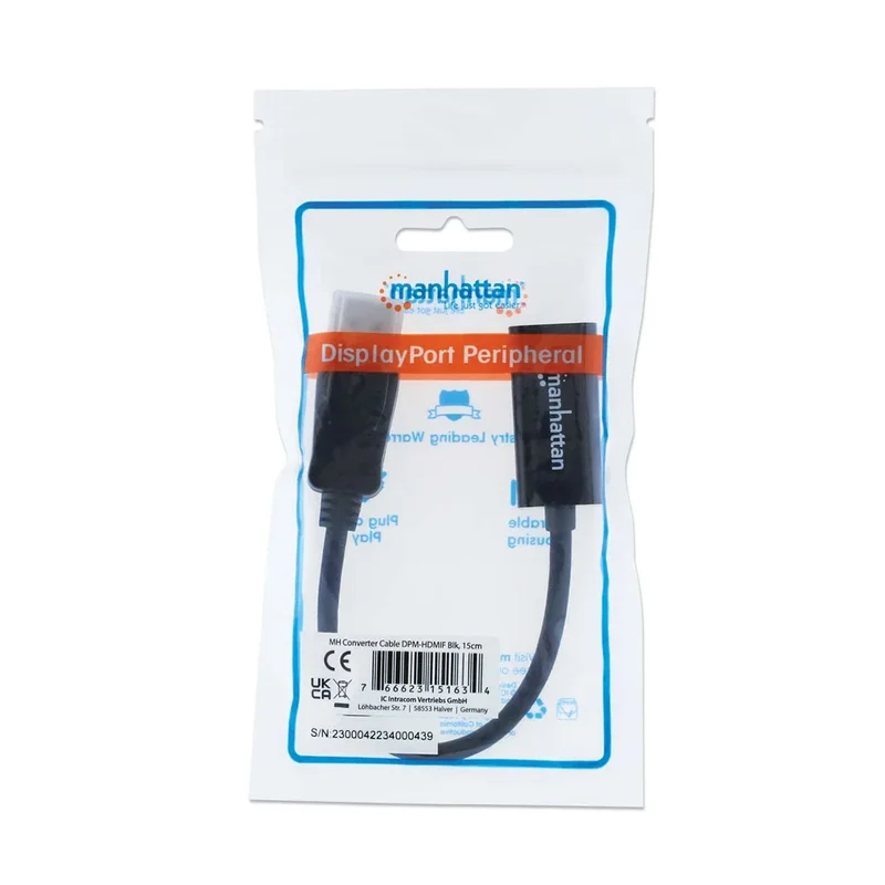 Адаптер Manhattan, DisplayPort Male към HDMI Female