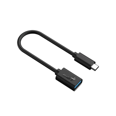 Адаптер Genius ACC-C2AC, с кабел, USB Type-A към USB Type-C, 21 cm, черен