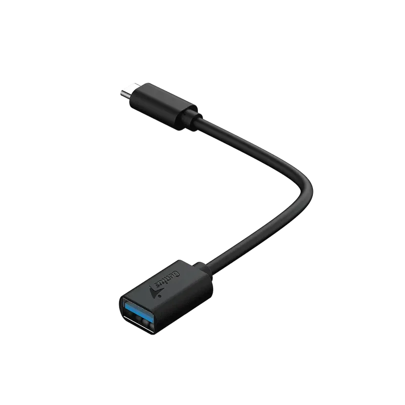 Адаптер Genius ACC-C2AC, с кабел, USB Type-A към USB Type-C, 21 cm, черен