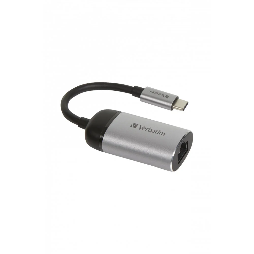Адаптер Verbatim, USB Type-C към Gigabit Ethernet, 10 cm