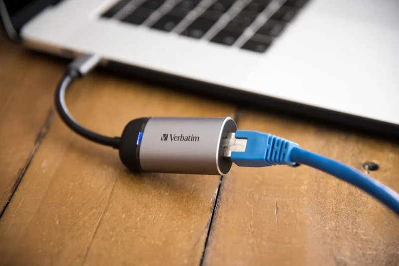Адаптер Verbatim, USB Type-C към Gigabit Ethernet, 10 cm