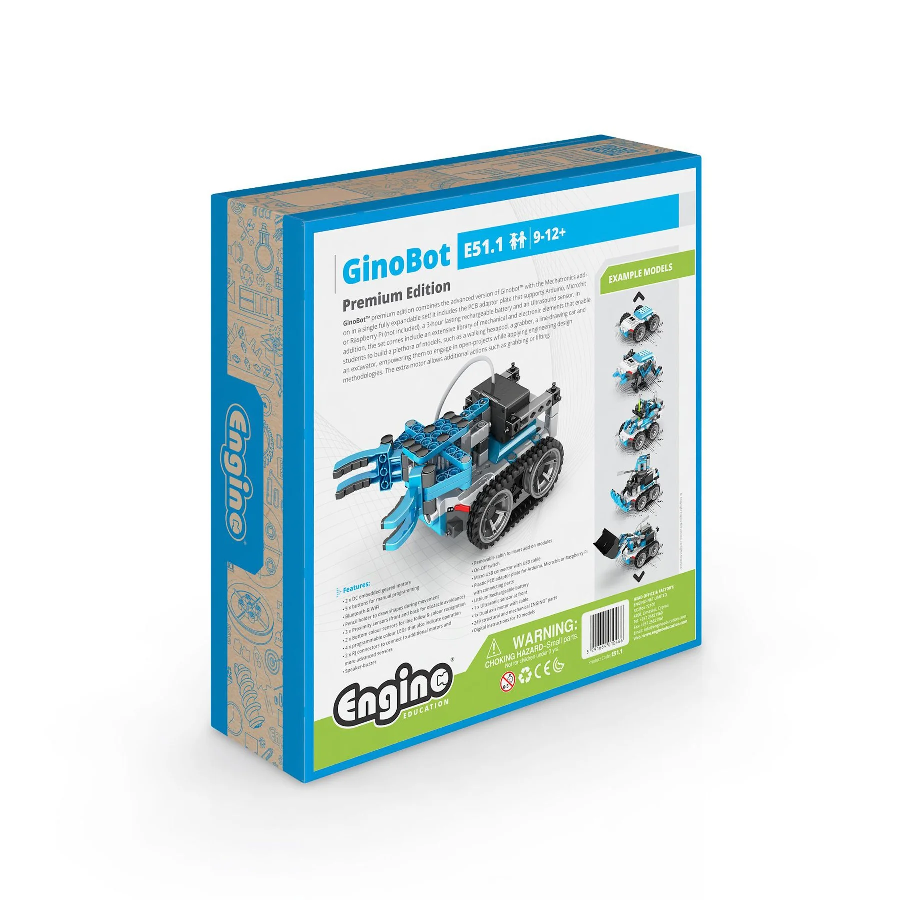 Робот Engino Education Ginobot Premium, с презареждащи се батерии