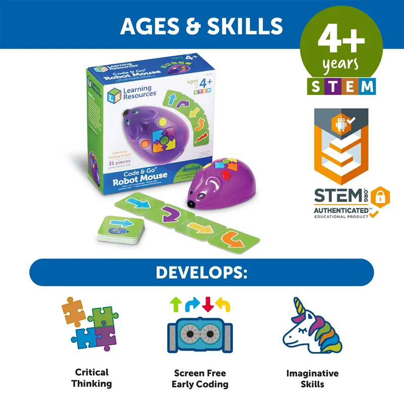 Learning Resources Мишка за програмиране, комплект от 31 части