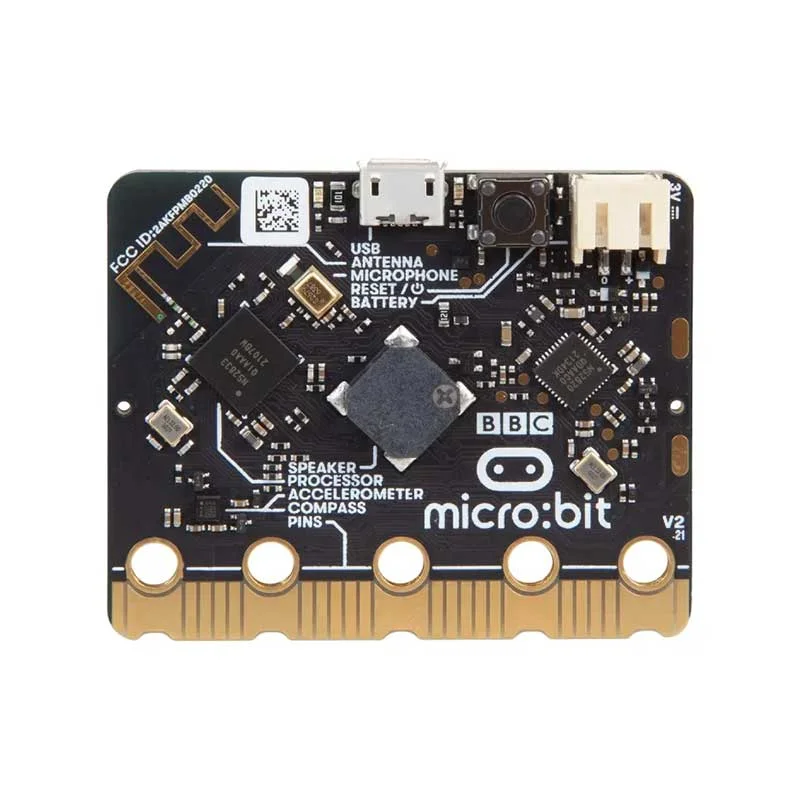 Платка BBC Micro:bit V2, с батерии, кабел USB Type-A, батерии AAA