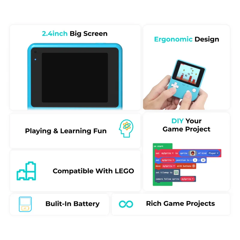 Конзола Elecfreaks EF08247, ретро, Microsoft Makecode