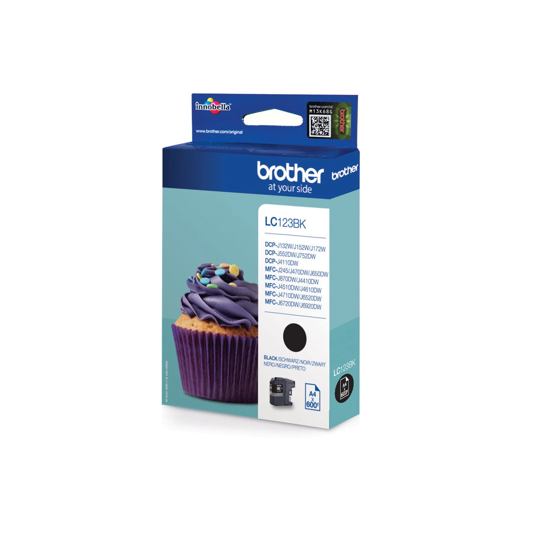 Оригинален патрон Brother LC123, 600 страници/5%, Black