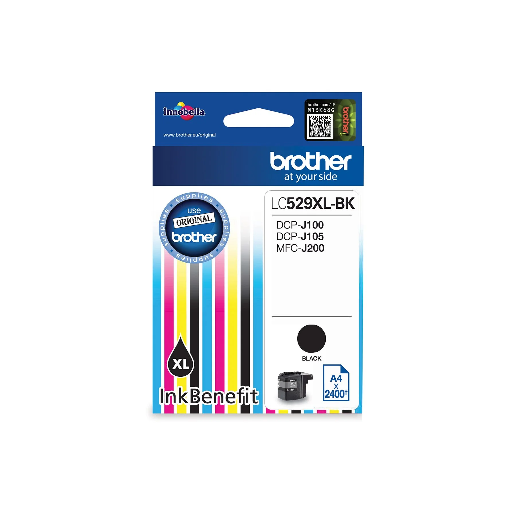 Оригинален патрон Brother LC529XL, 2400 страници/5%, Black