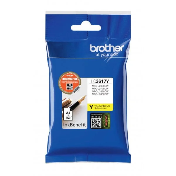 Оригинален патрон Brother LC3617, 550 страници/5%, Yellow