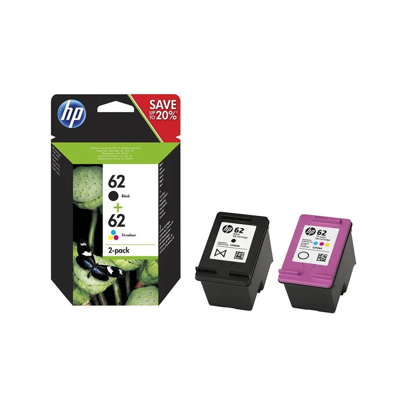 Оригинален патрон HP N9J71AE, No62, 200 страници/5%, Black + Color