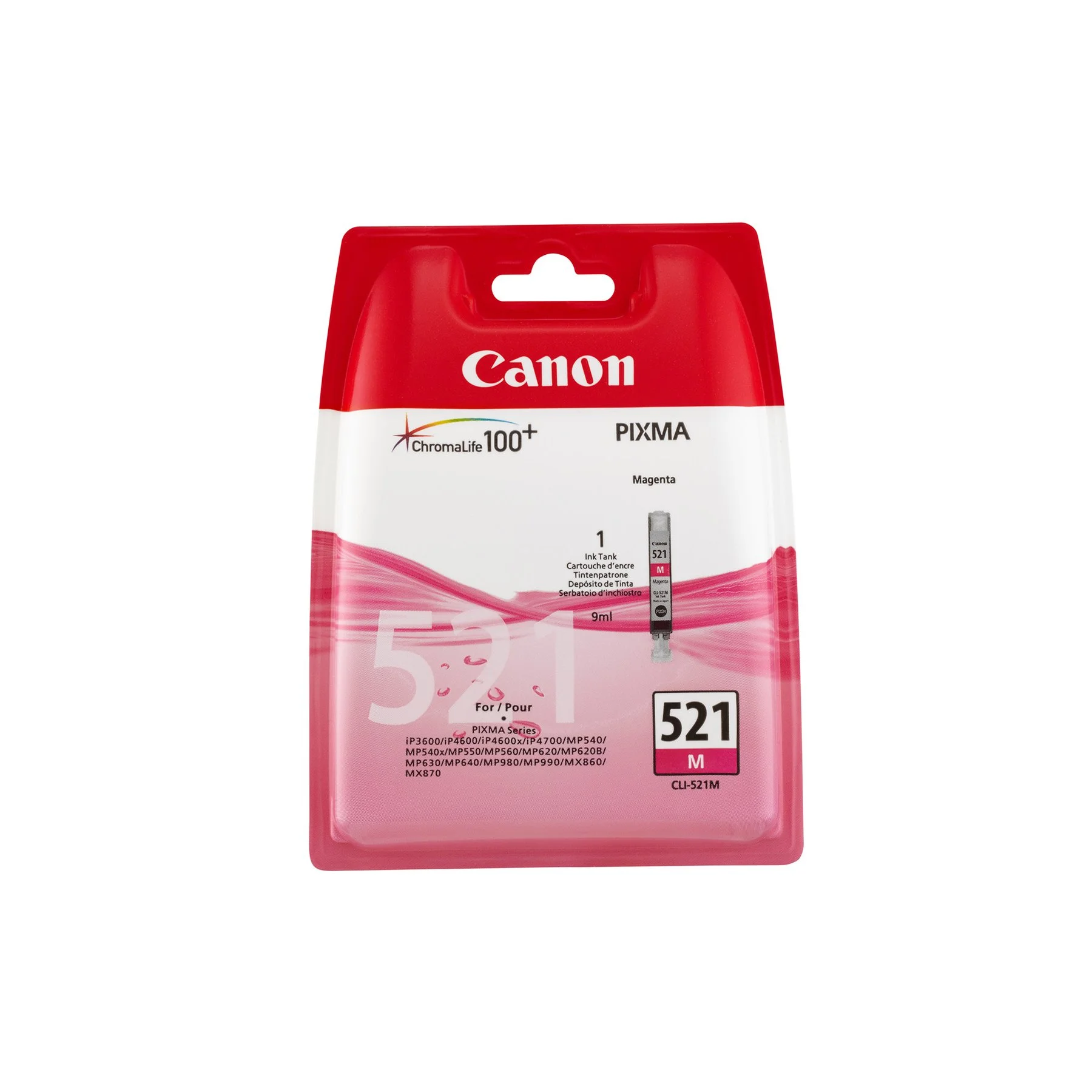 Оригинален патрон Canon CLI-521, 471 страници/5%, Magenta