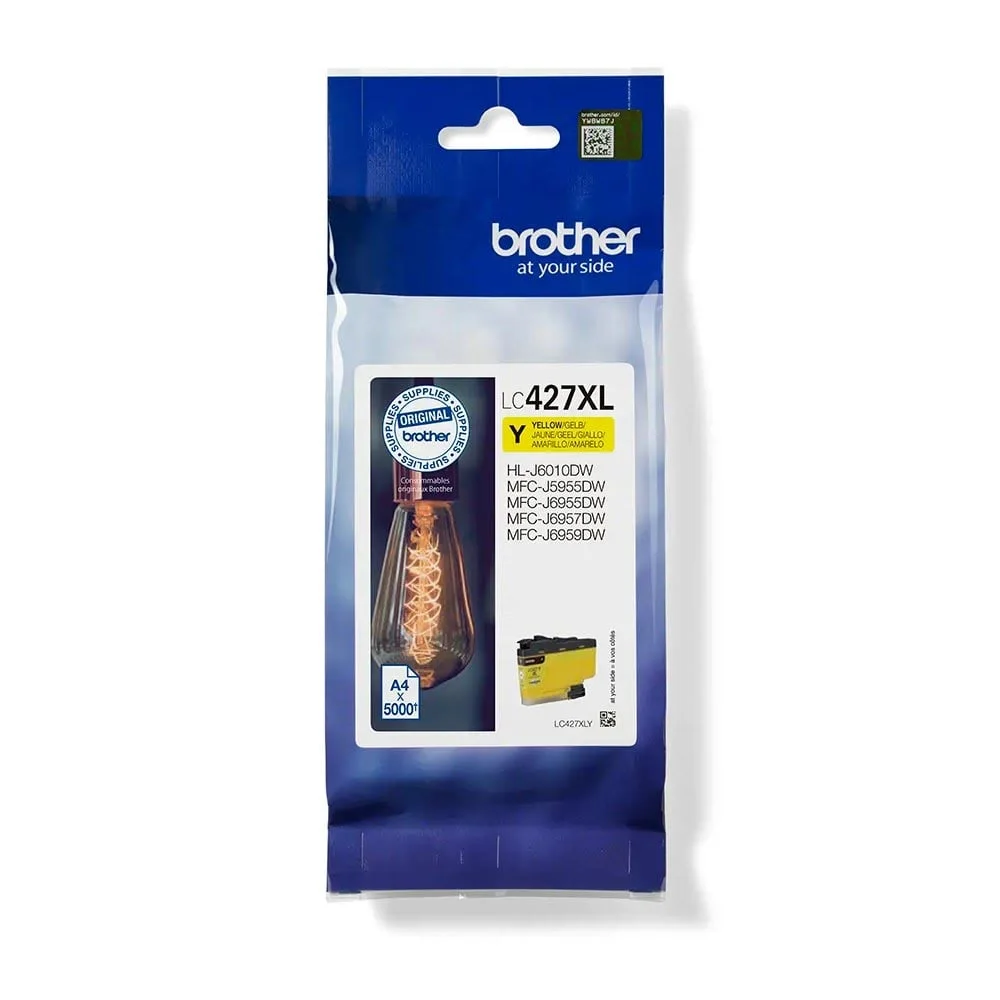 Оригинален патрон Brother LC427XLY, 5000 страници/5%, Yellow