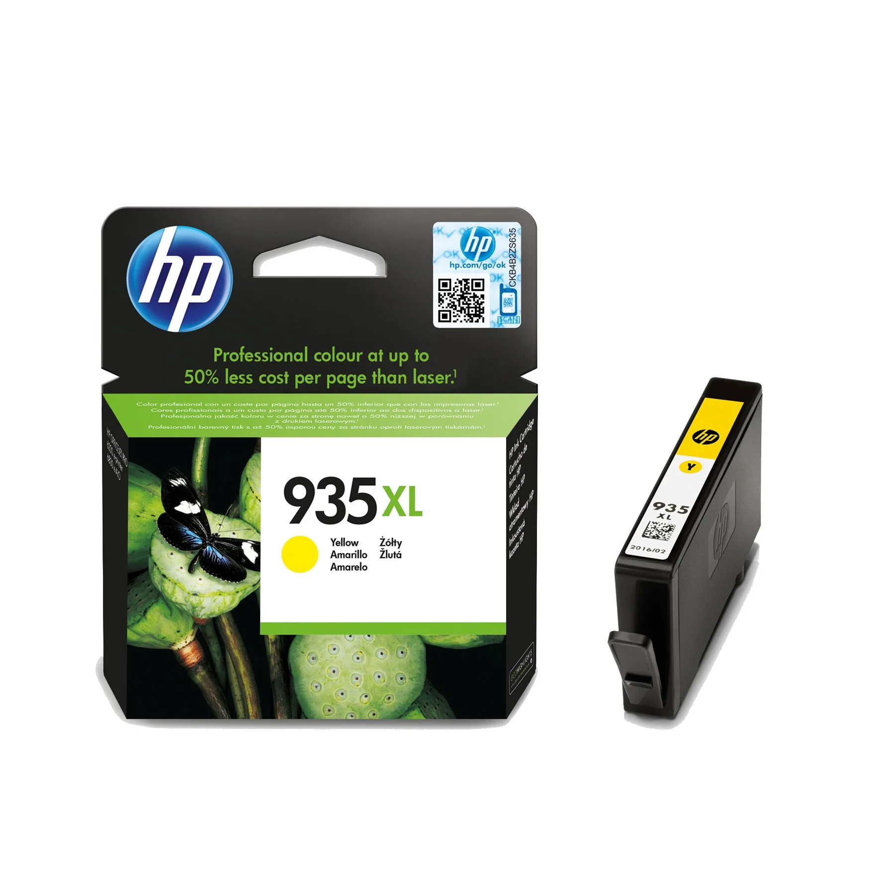 Оригинален патрон HP C2P26AE, NO935XL, 825 страници/5%, Yellow