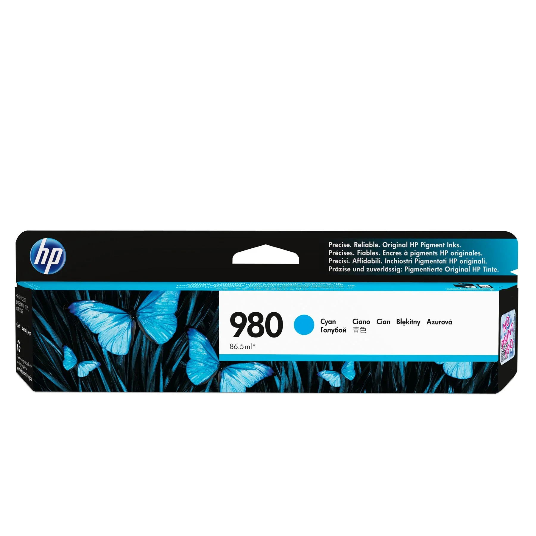 Оригинален патрон HP D8J07A, Nо 980, 6600 страници/5%, Cyan