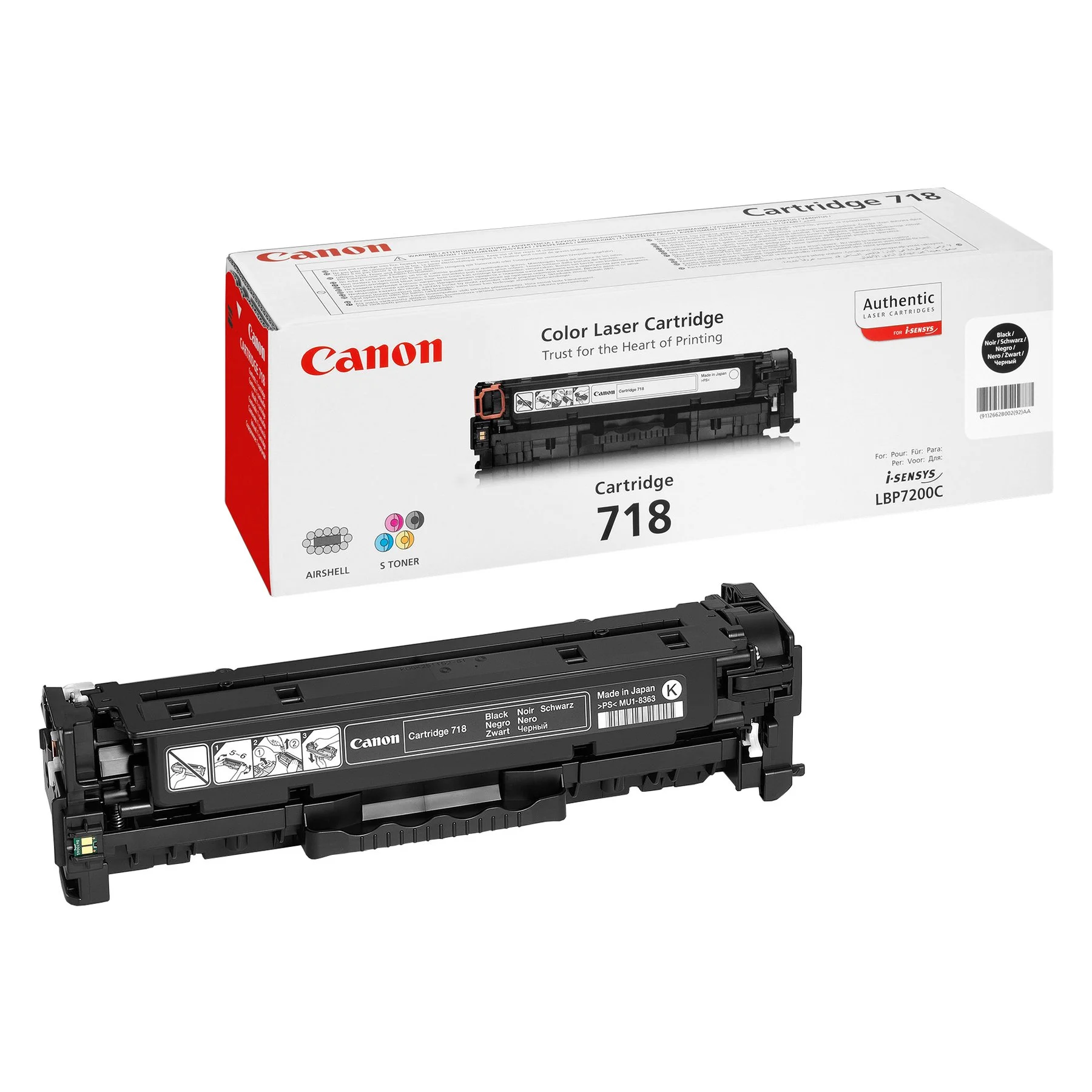 Оригинална тонер касета Canon CRG718, 3400 страници/5%, Black