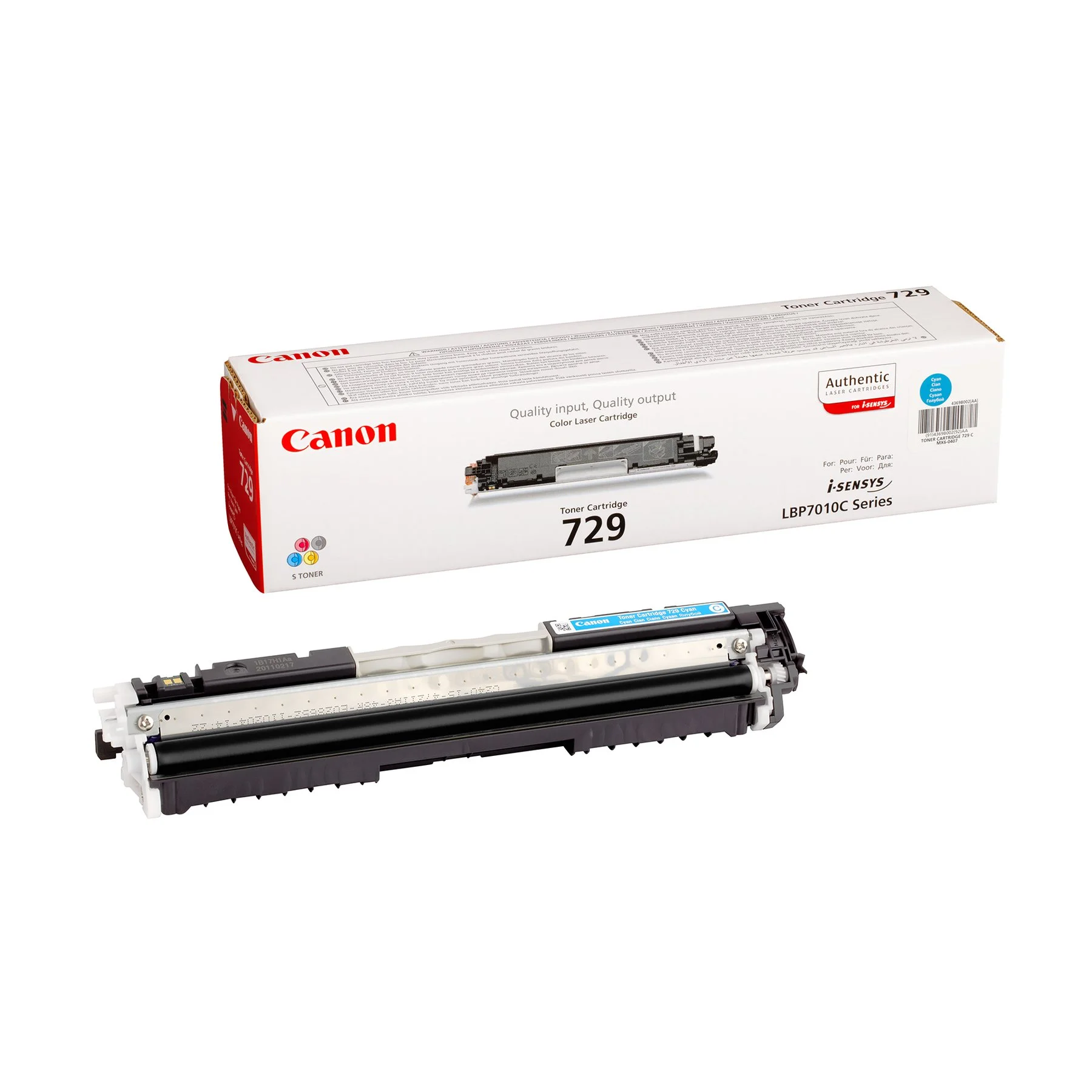 Оригинална тонер касета Canon CRG-729, 1000 страници/5%, Cyan