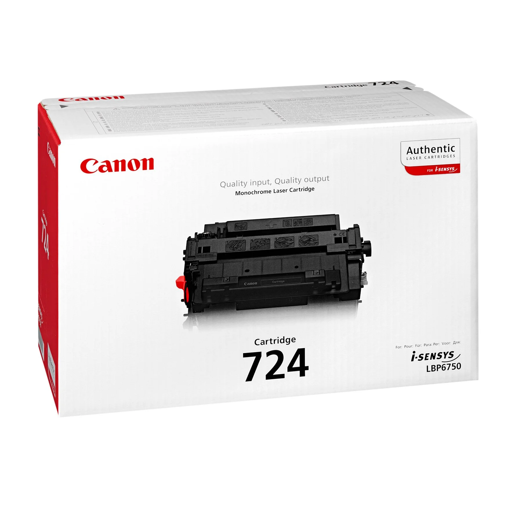 Оригинална тонер касета Canon CRG-724, LBP6750DN, 6000 страници/5%, Black
