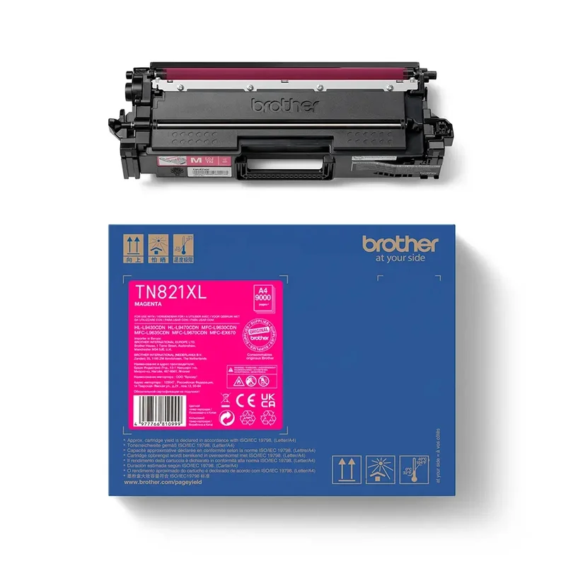 Оригинална тонер касета Brother TN821XLM, L9630/70 L9430/70, 9000 страници/5%, Magenta