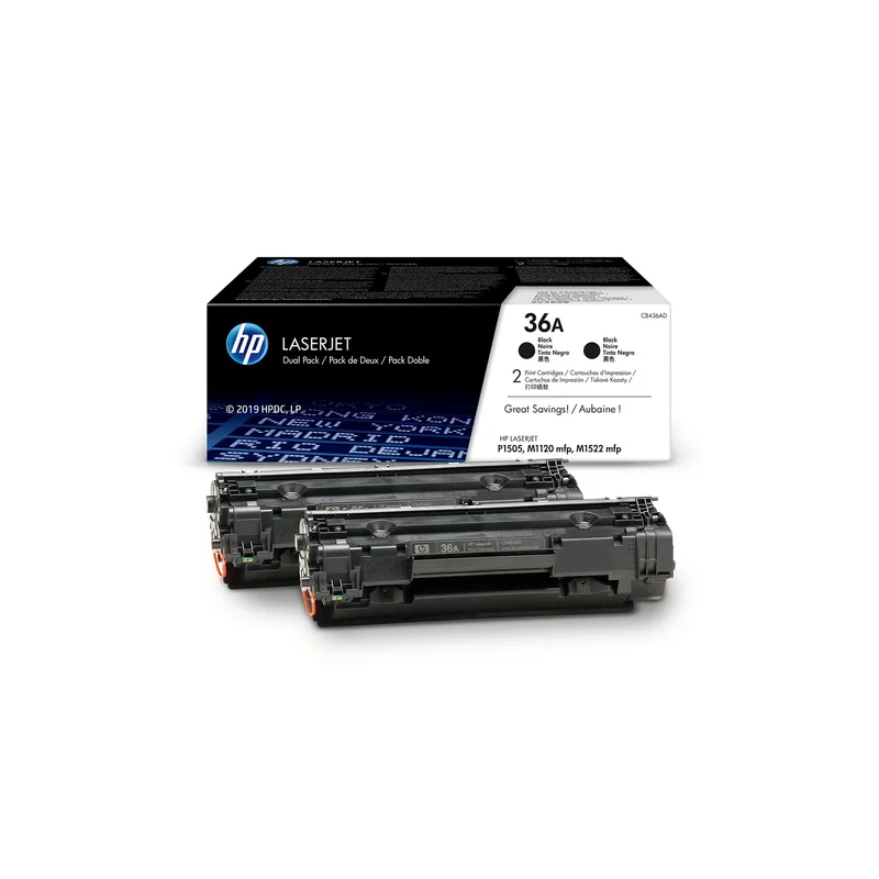 Оригинална тонер касета HP CB436AD, 2000 страници/5%, Black, 2 броя