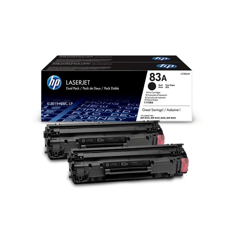 Оригинална тонер касета HP CF283AD, 1500 страници/5%, Black, 2 броя