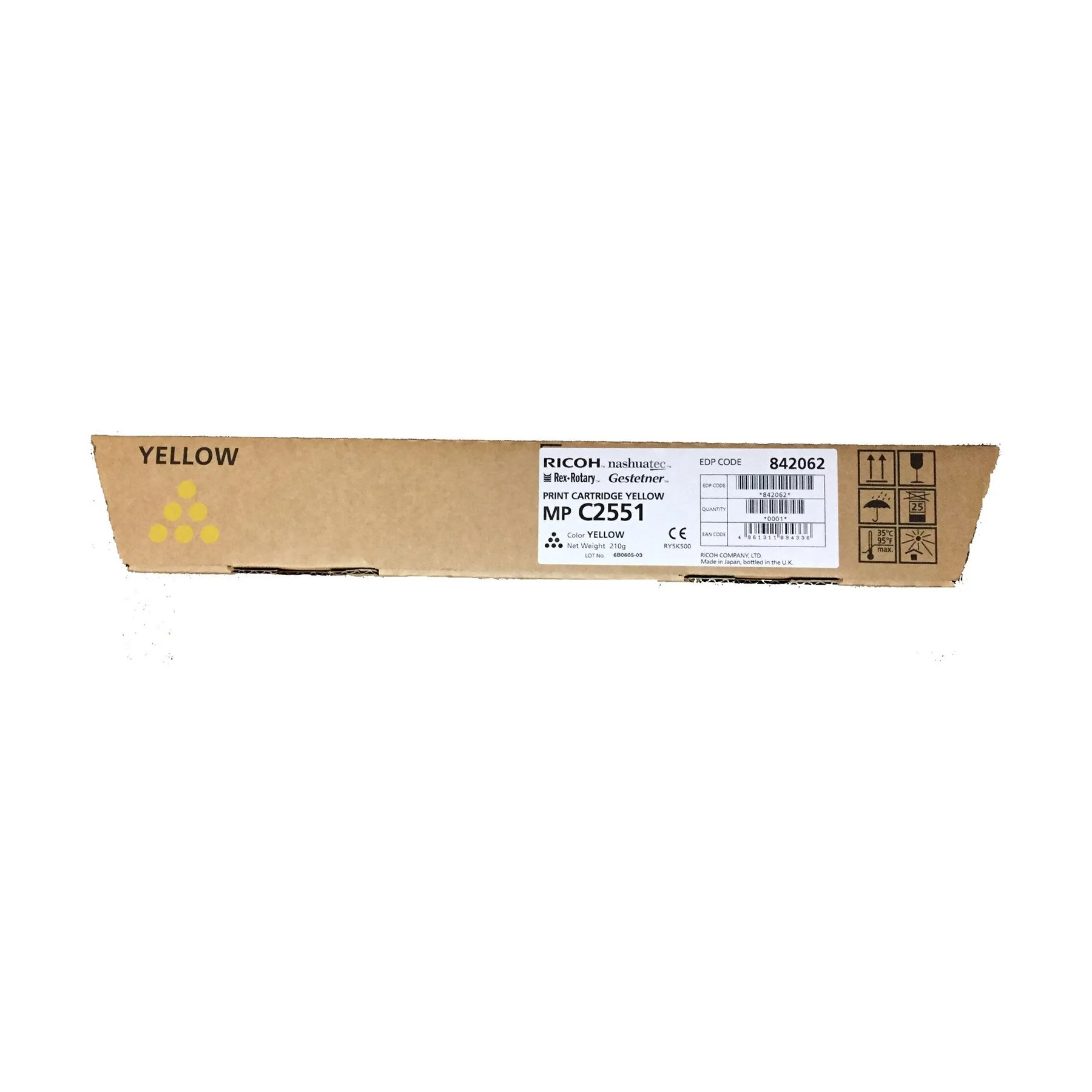 Оригинална тонер касета Ricoh MPC2051/2551, 9500 страници/5%, Yellow