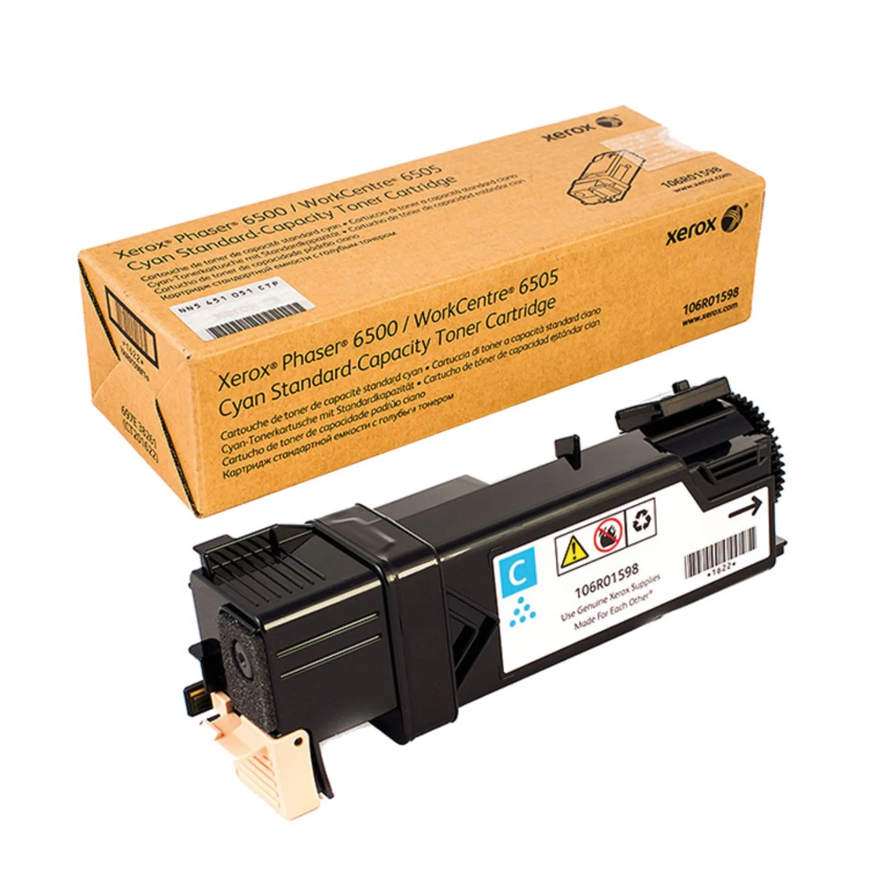Оригинална тонер касета Xerox 106R01598 P6500/WC6500, 1000 страници/5%, Cyan