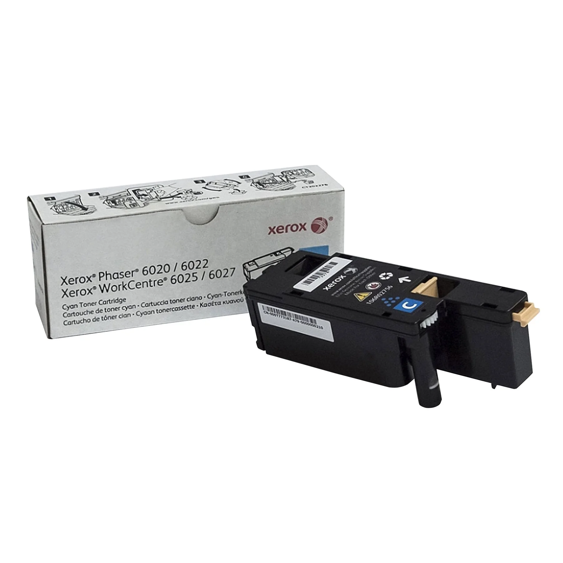 Оригинална тонер касета Xerox 106R02760, WC6025/6027, 1000 страници/5%, Cyan