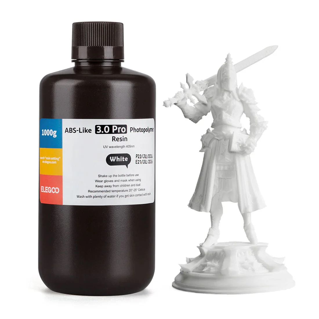 Смола за 3D принтер Elegoo, ABS-Like 3.0 Pro, 1 kg, бяла