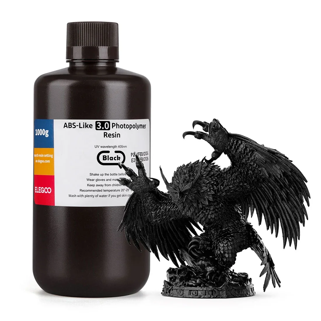 Смола за 3D принтер Elegoo, ABS-Like 3.0, 1 kg, черна
